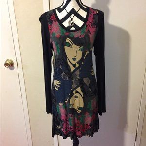 Desigual cotton dress long sleeves